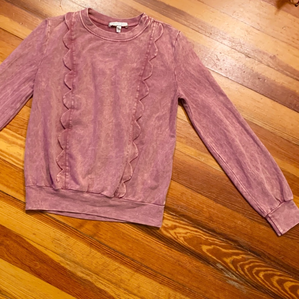 Anthropologie Eri + Ali Scalloped Sweatshirt, XS